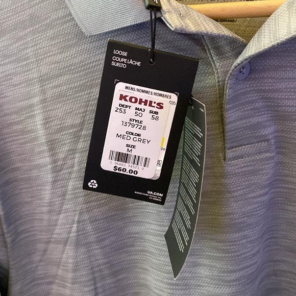 New!! Long sleeve gray under armor collared shirt. Brand New!! - Picture 3 of 5